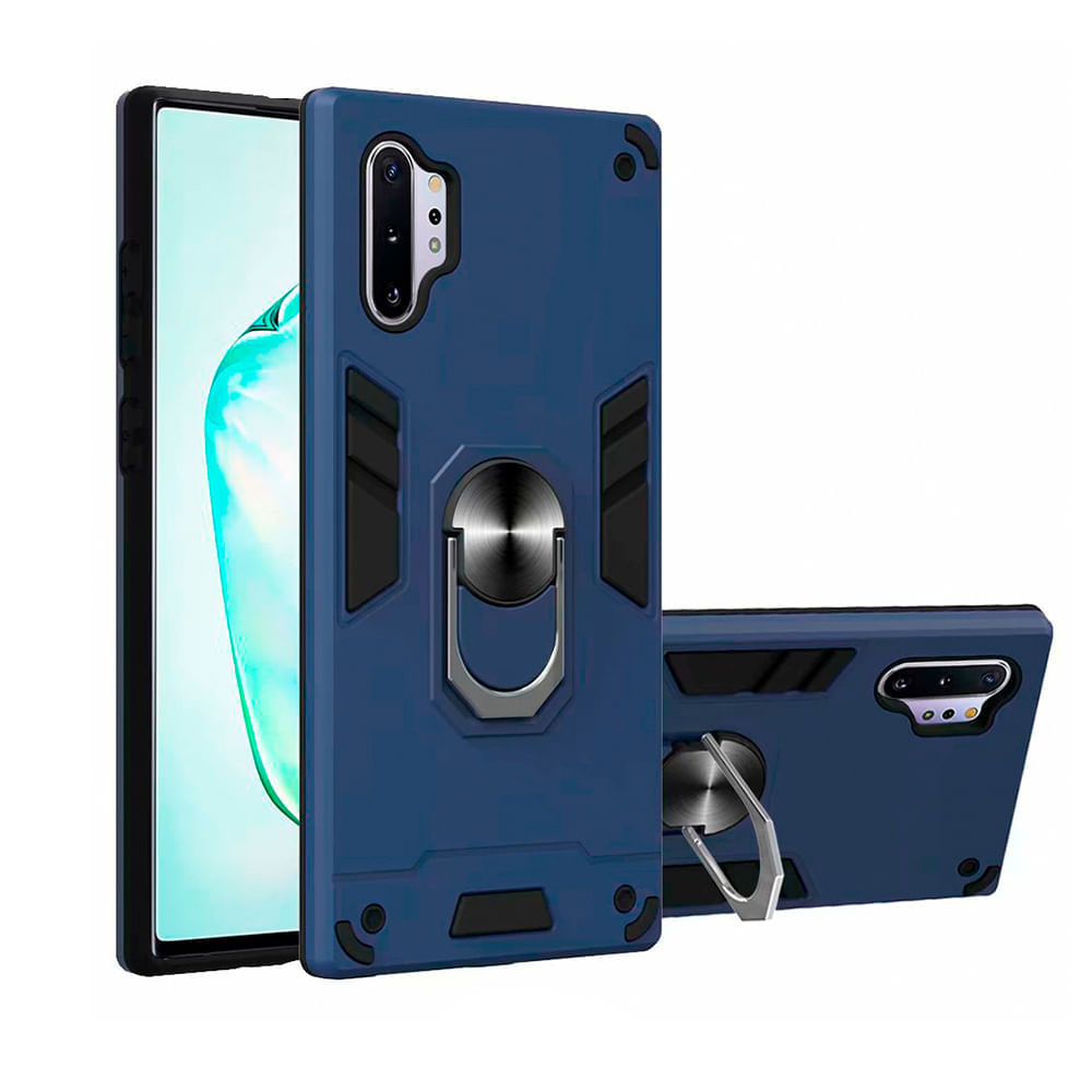 Funda Case para Motorola Moto G22 con Anillo Metálico Antishock Azul Resistente a Caídas y Golpes