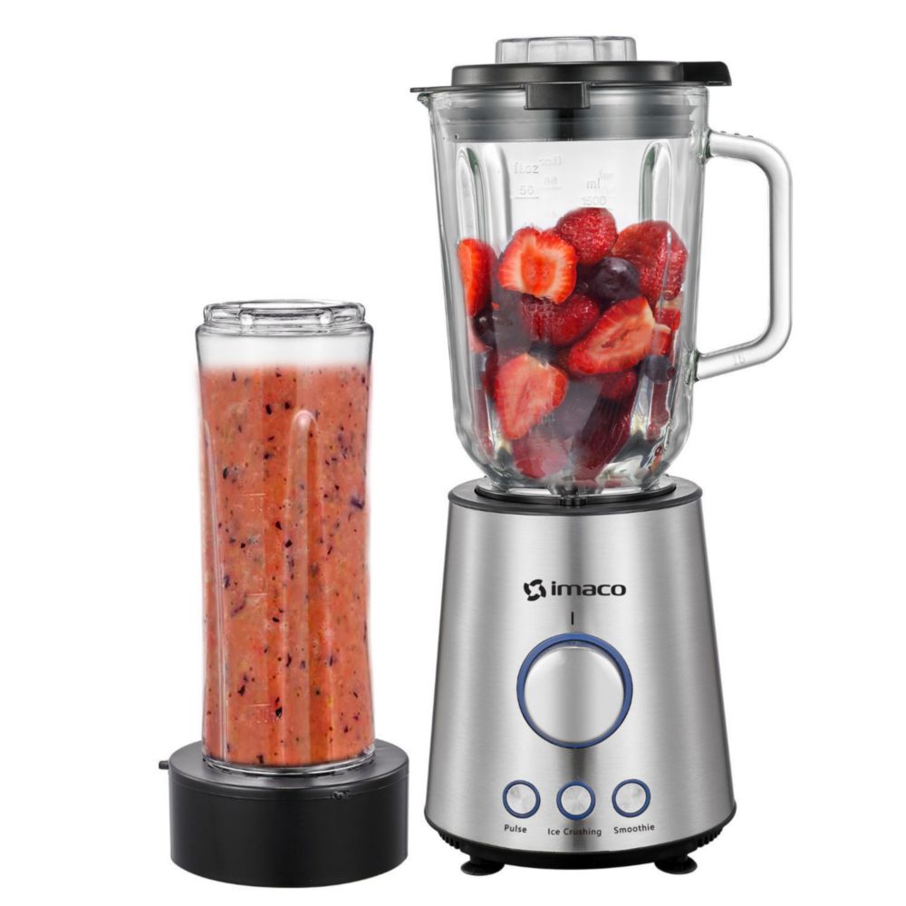 Licuadora Imaco 1.5L Con Vaso de Vidrio BLS860 1000W GRIS