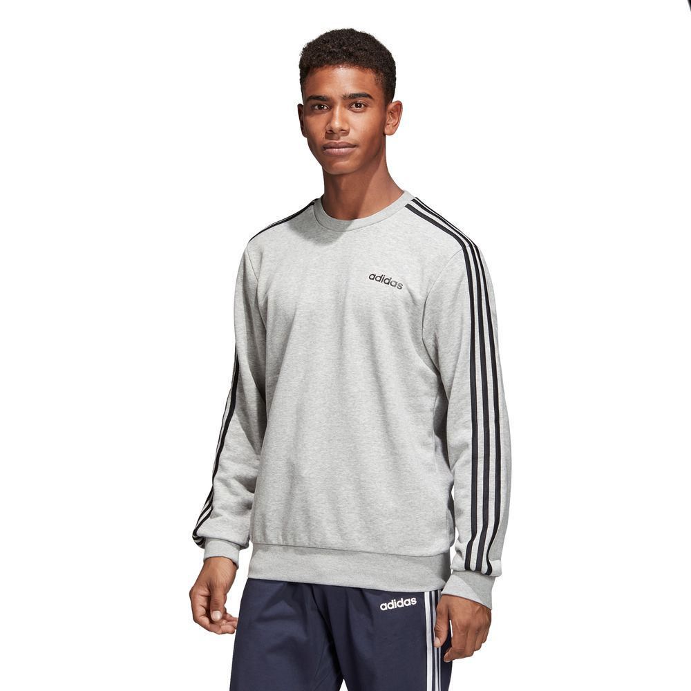 Polera Adidas Essentials 3 Stripes Crewneck Hombre Gris | Oechsle.pe -  Oechsle