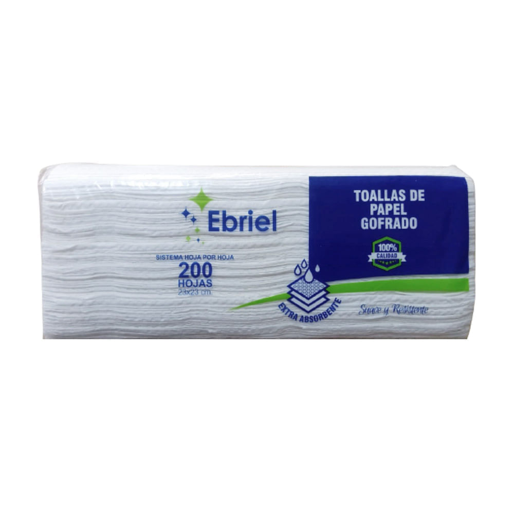 Papel Toalla Interfoliado Ebriel 200 Hojas Blanco