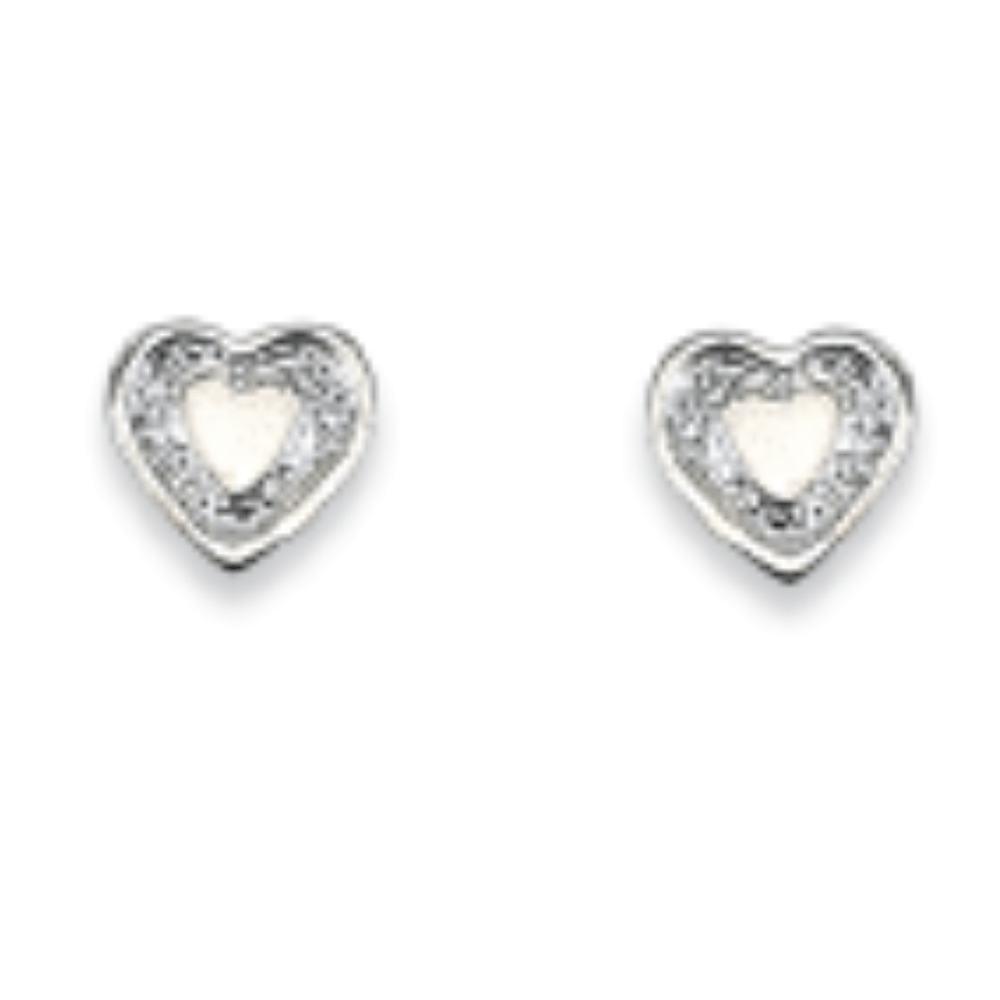 Aretes de corazon - Plata 925