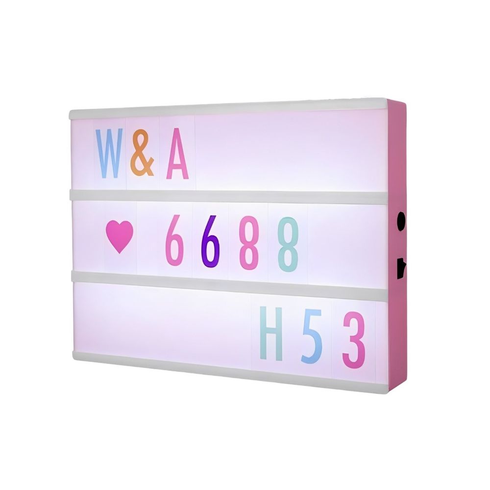 Pizarra Letrero LED Con Letras Intercambiables a Colores - Rosado