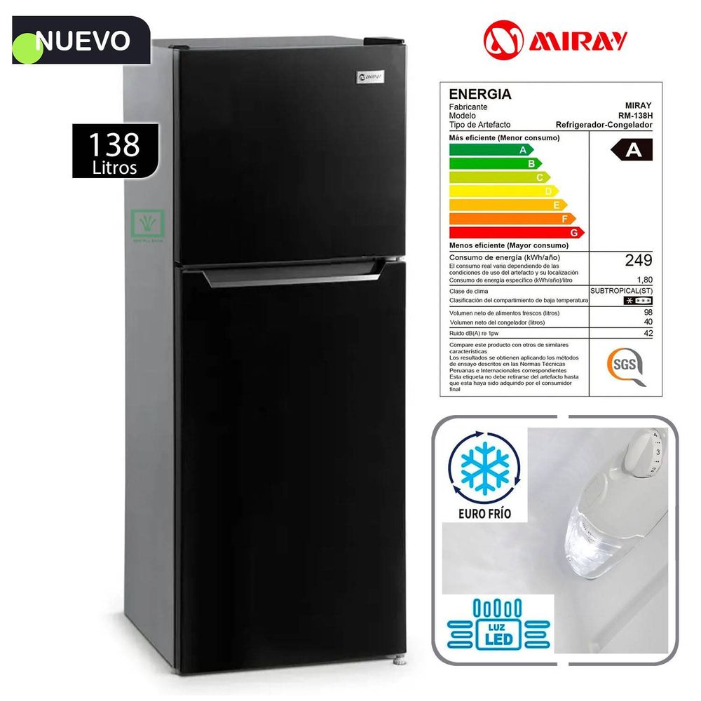 Refrigeradora Miray RM-138H Eurofrío 138L Silver