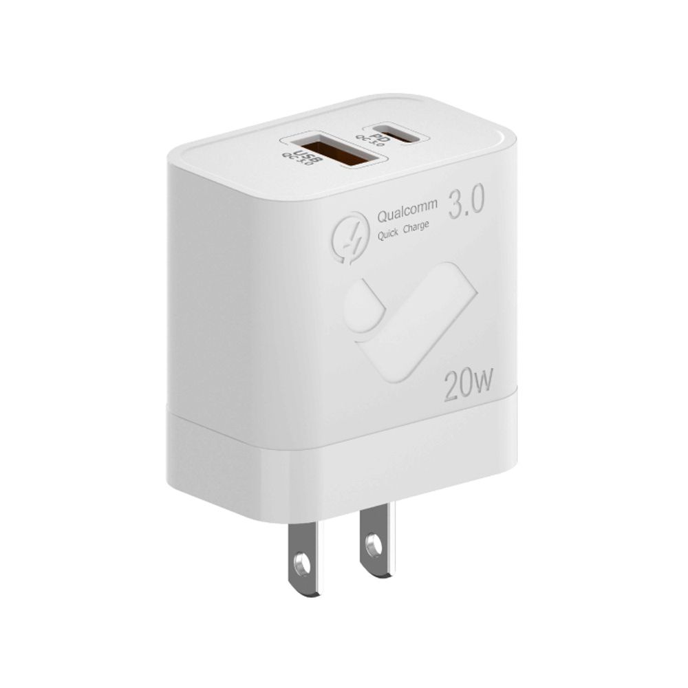 Cargador VEX 20W con 1 Puerto USB y 1 Pueto PD Entrada Micro Blanco