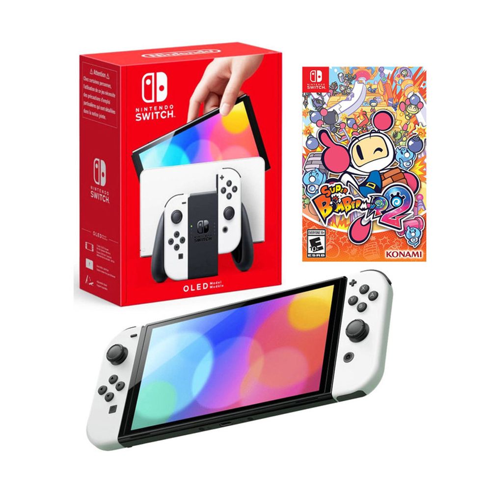 Consola Nintendo Switch Oled Blanca + Bomberman 2