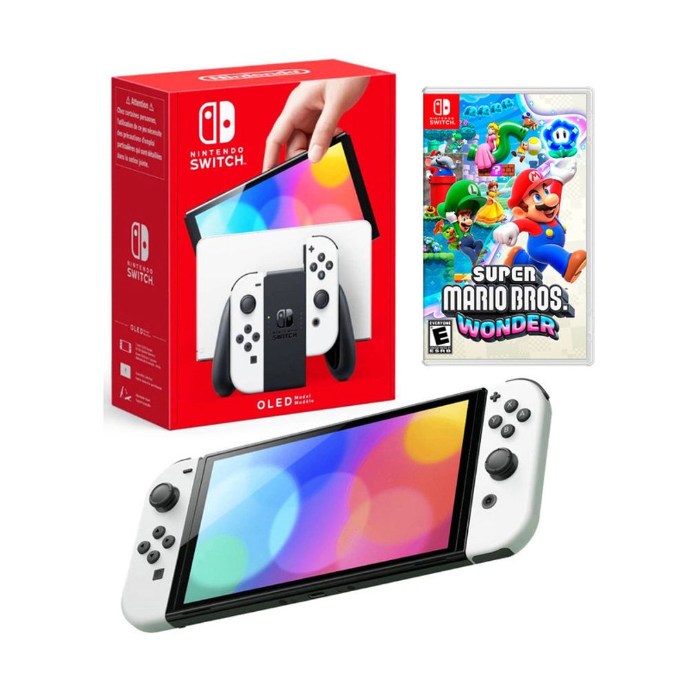 Nintendo Switch Oled Blanca + Mario Wonder