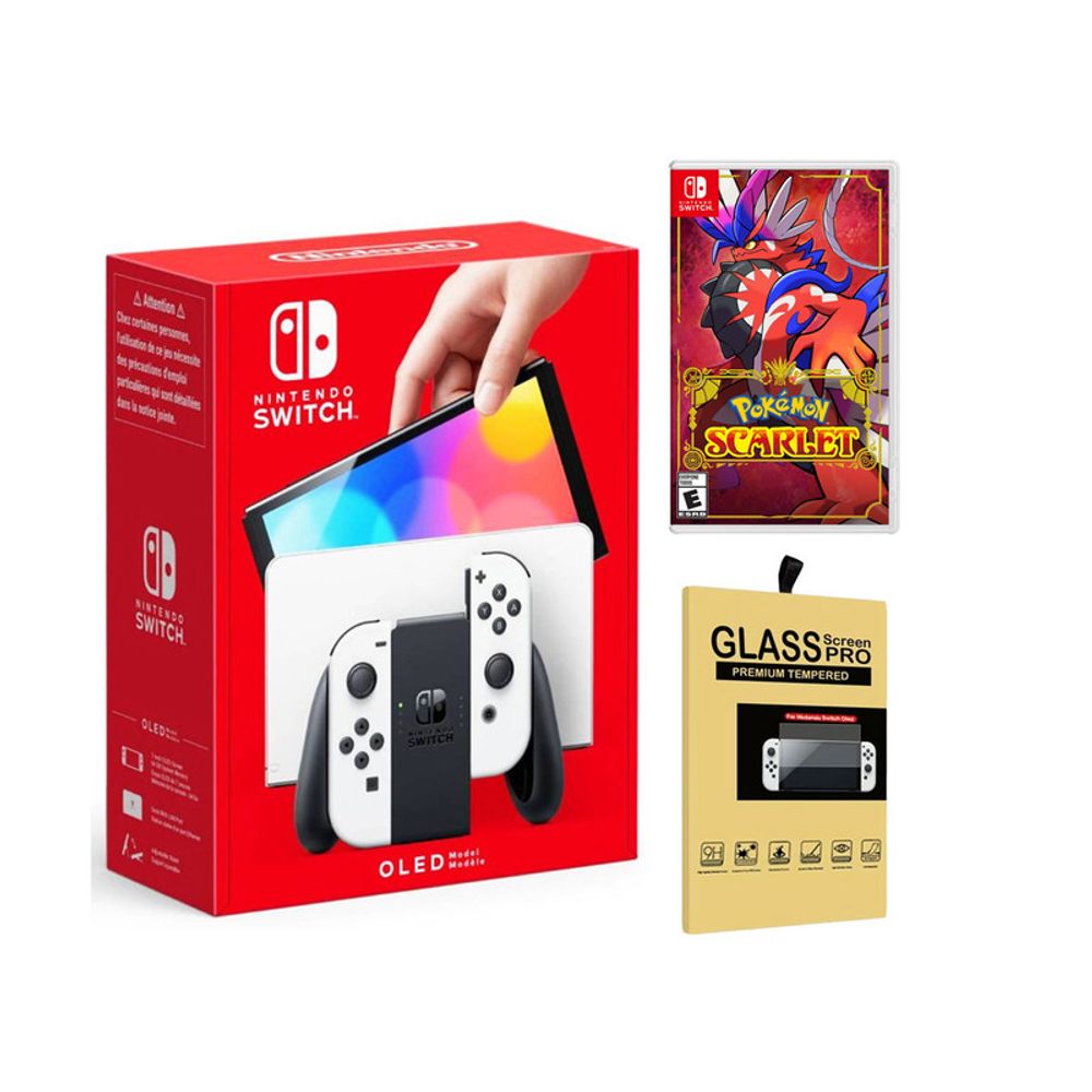 Nintendo Switch Oled Blanca + Pokemon Scarlet + Mica