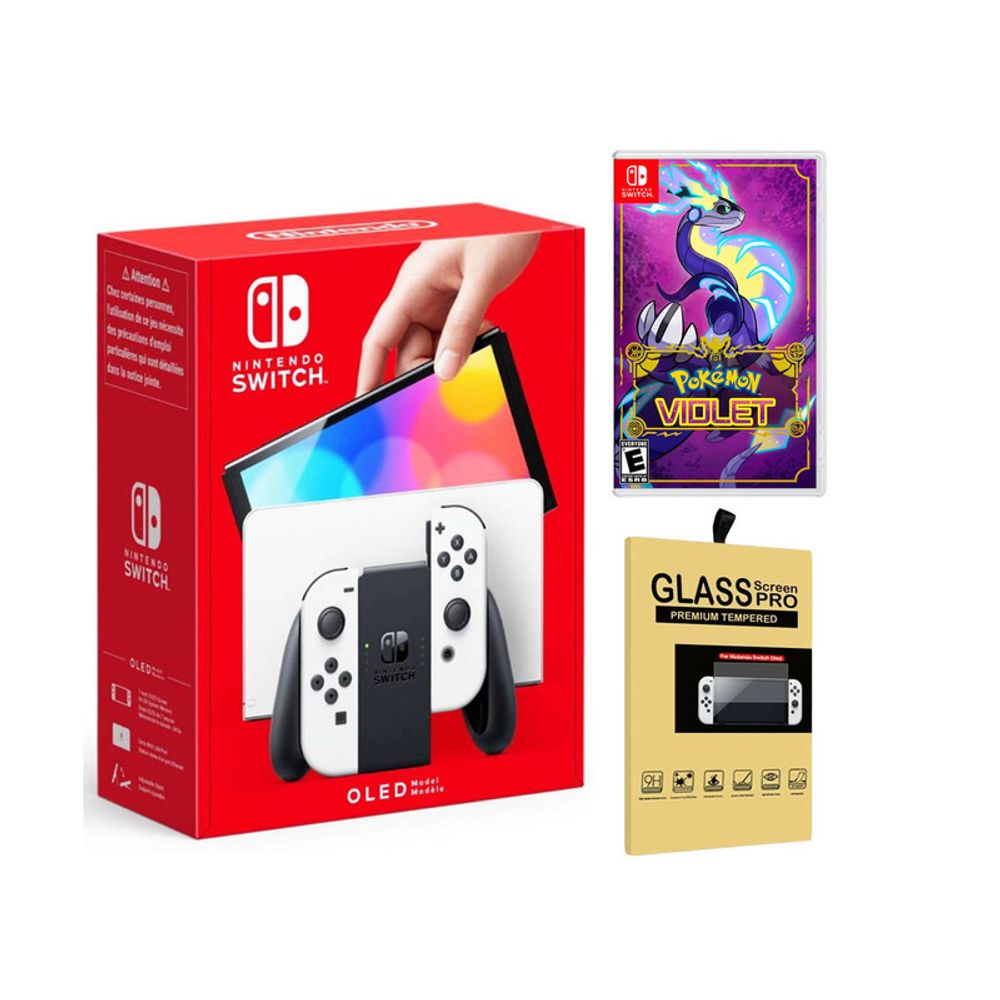 Nintendo Switch Oled Blanca + Pokemon Violet + Mica