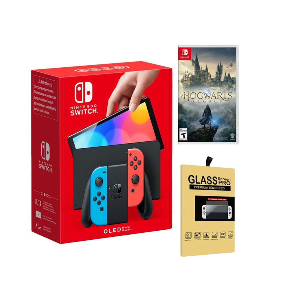 Consola Nintendo Switch Oled Neon + Hogwarts Legacy + Mica