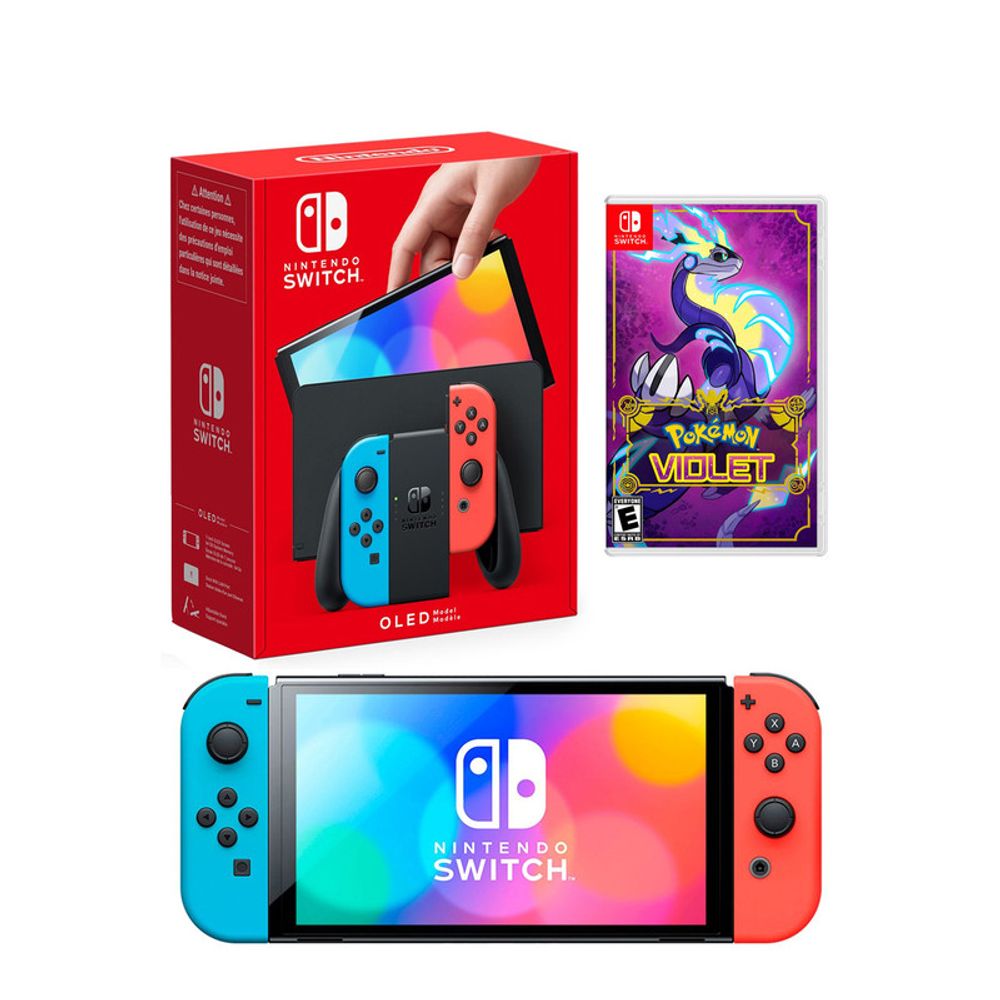 Consola Nintendo Switch Oled Neon + Pokemon Violet