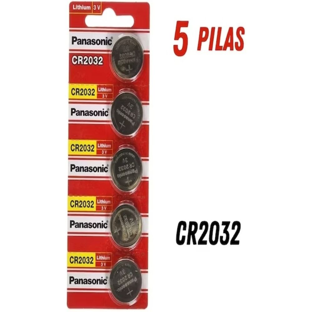 Pilas Cr2032 3V Panasonic Litio X 5 Unidades