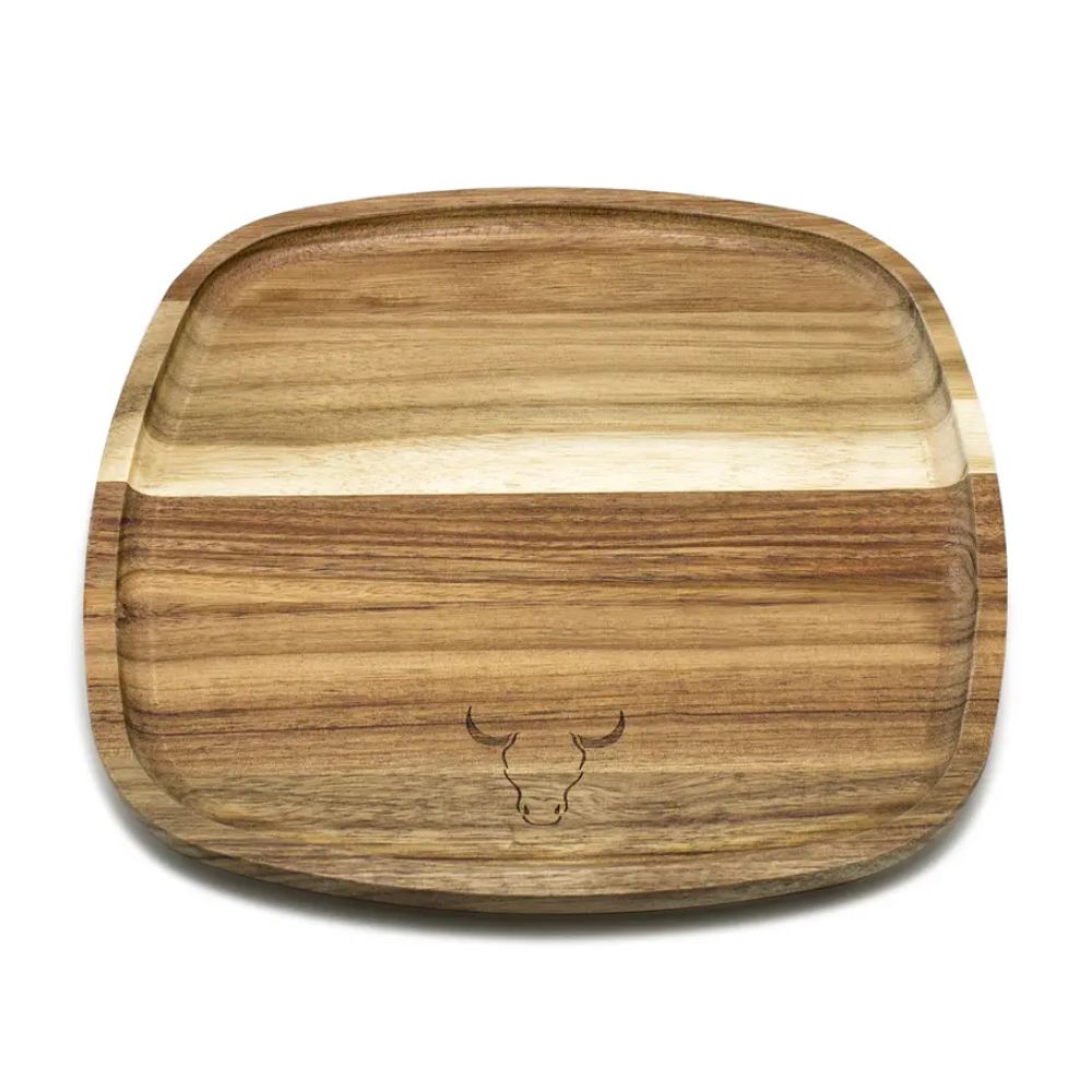 Plato de Madera Wayu Modelo 6902221267573 Marrón de 25 cm