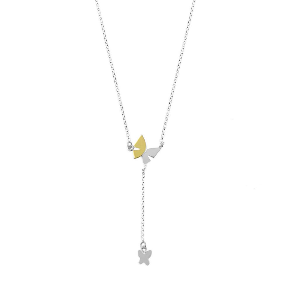 Collar Goldensil 2 Mariposas Plata 925