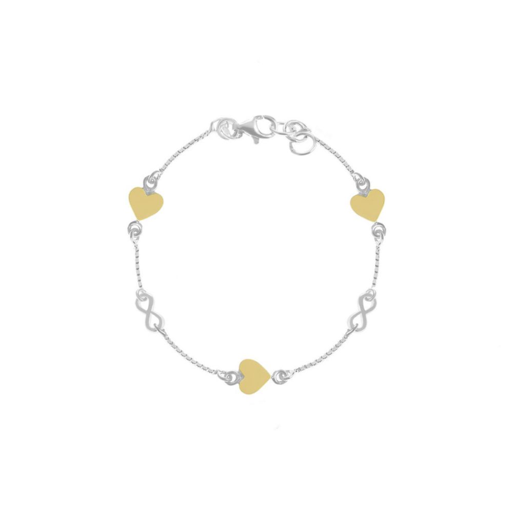 Pulsera 3Corazon Infinito Oro plata