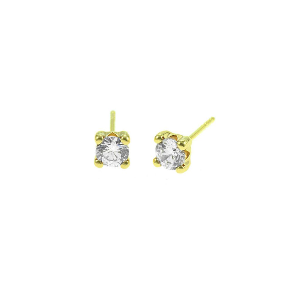 Aretes Solitario Studsuñas Oro 18K