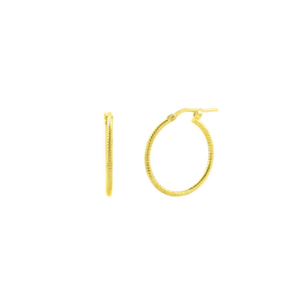 Aretes Arg Goldensilver 10MM Plata 925