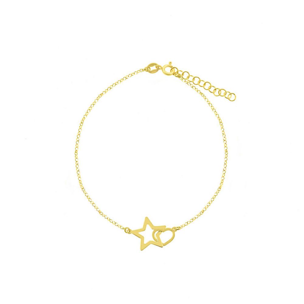 Pulsera Coraz Estrella Goldensil Oro pla