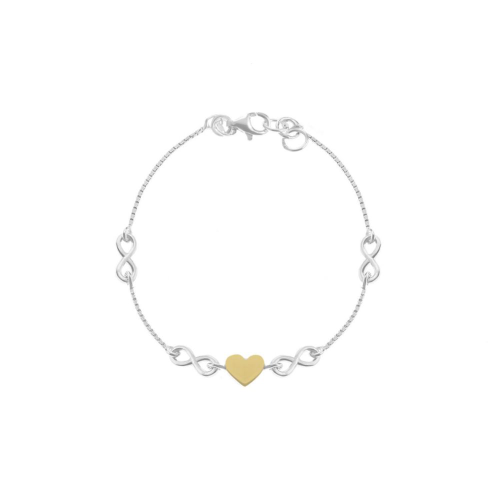 Pulsera Corazon Infinito Oro plata