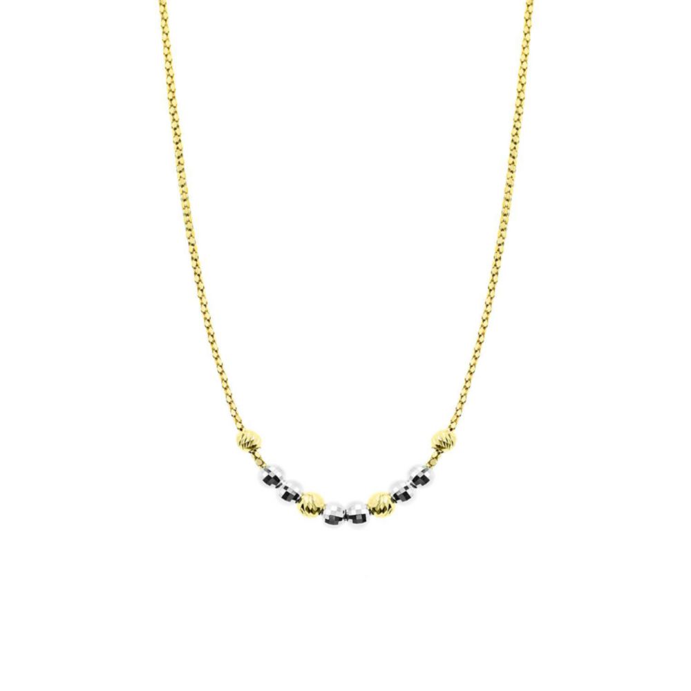 Collar Goldensil 2 Col Bolitas Plata 925