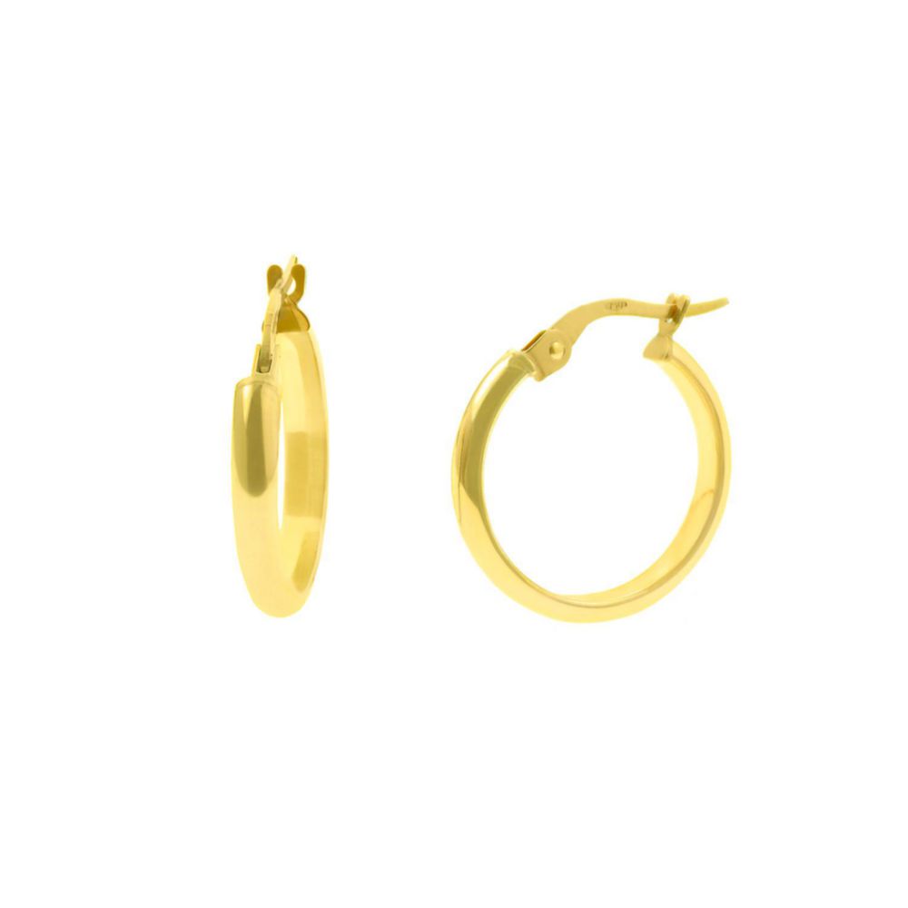 Aretes Arg Goldensilver 25MM Plata 925