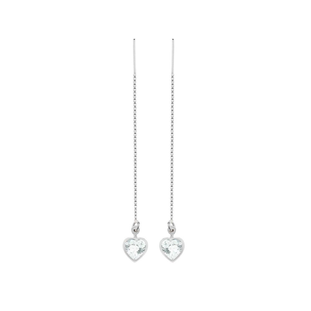 Aretes Corazon Brillante Plata 925