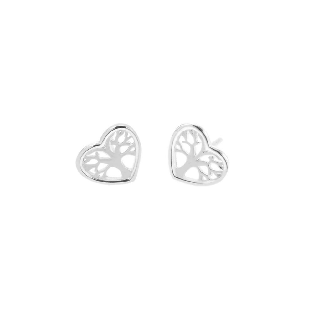 Aretes Corazon de vida plata 925