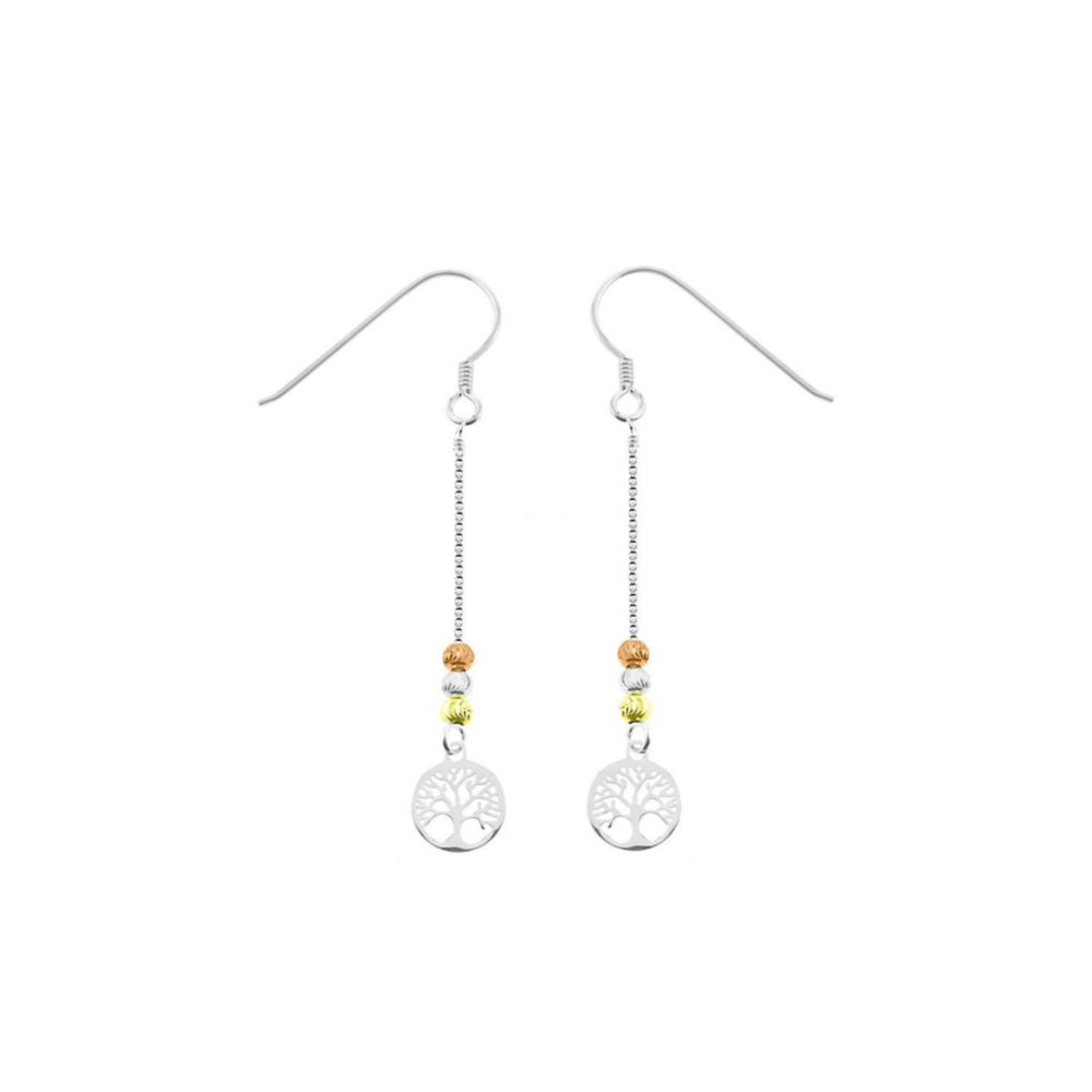 Aretes Goldensil Arbol de vida Plata 925