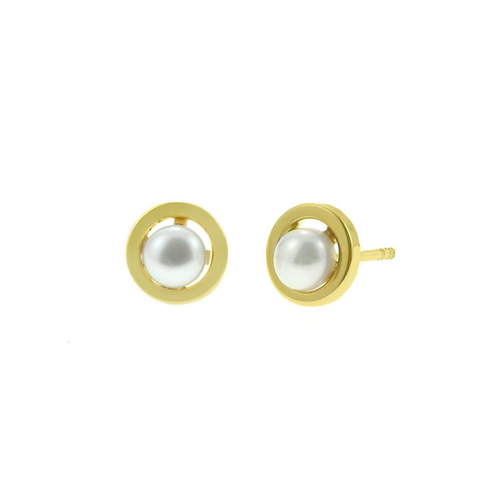 Aretes Perla Oro 18K
