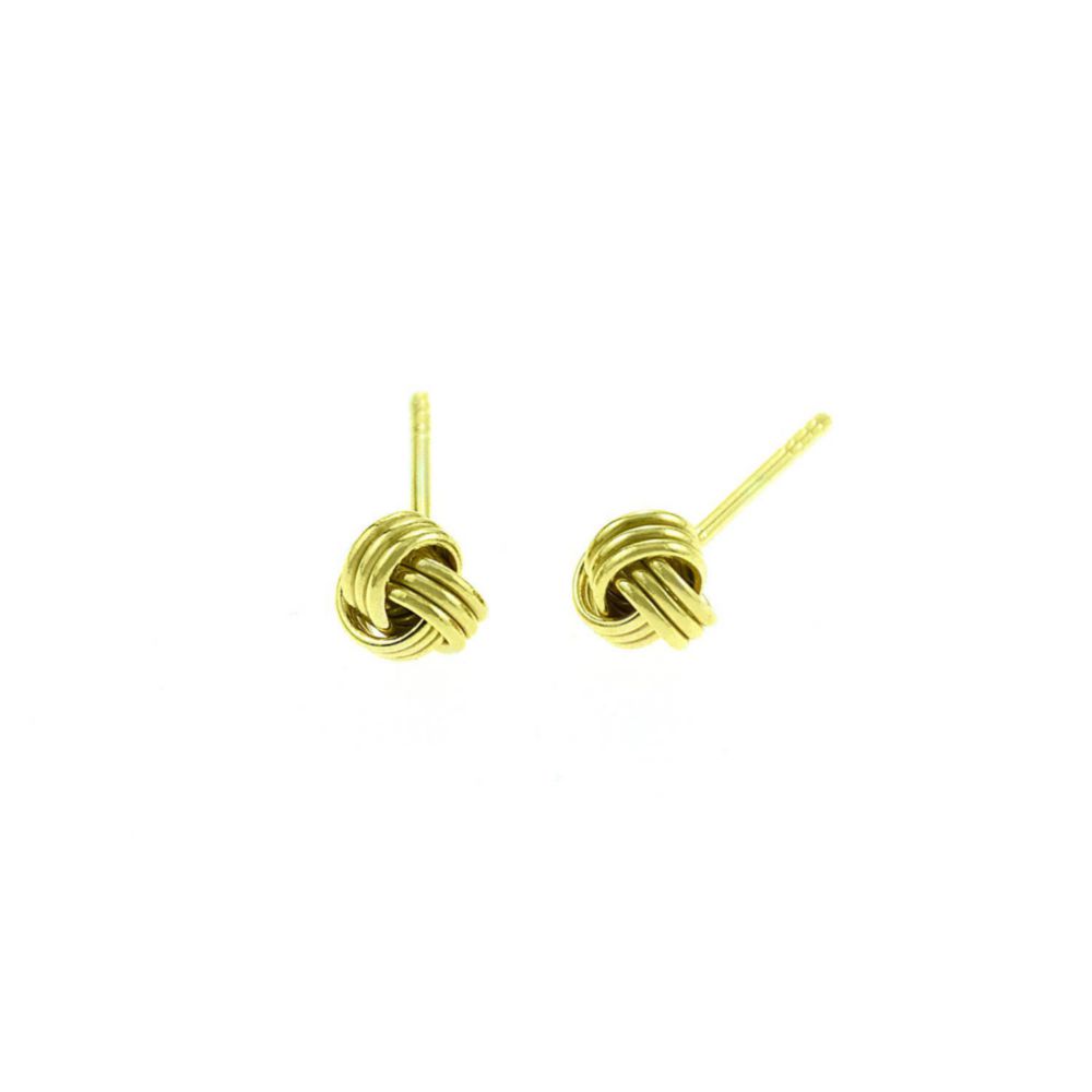 Aretes Nudo Hilon Oro 18K