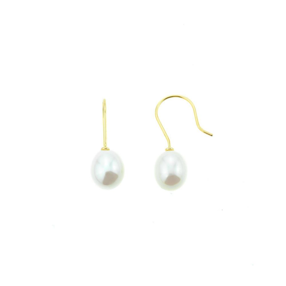 Aretes Perla Gota Oro 18K