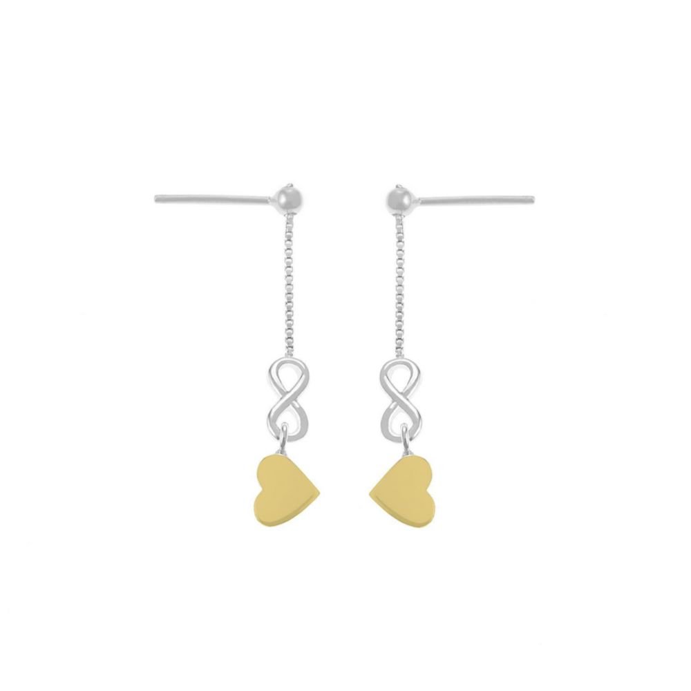 Aretes Corazon Infinito Oro plata