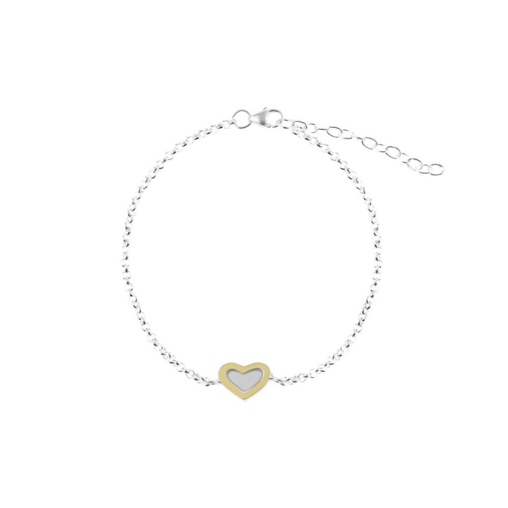 Pulsera Corazon Rolo Oro plata