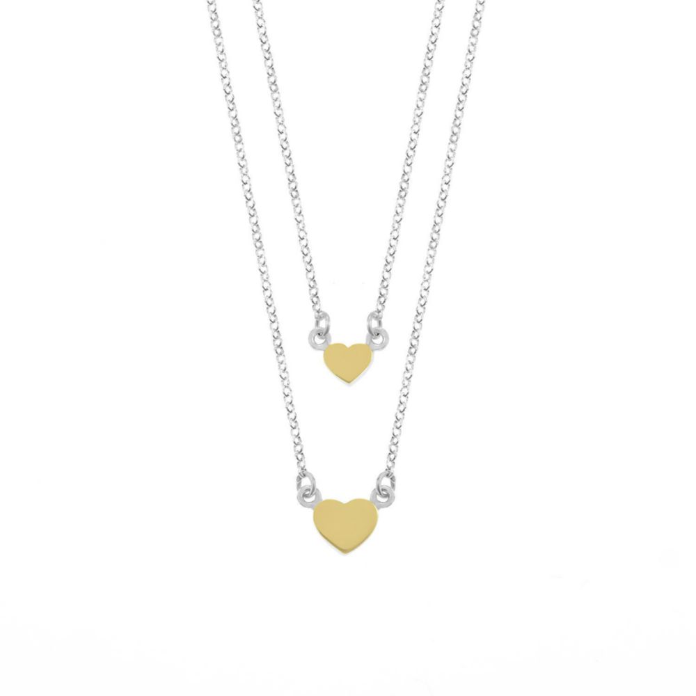 Collar Corazon Doble Plata 925