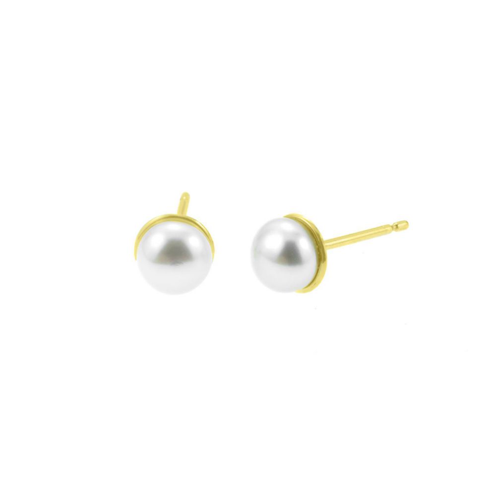 Aretes Perla Bicel Oro 18K