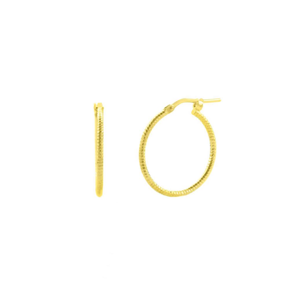 Aretes Arg Goldensilver 15MM Plata 925