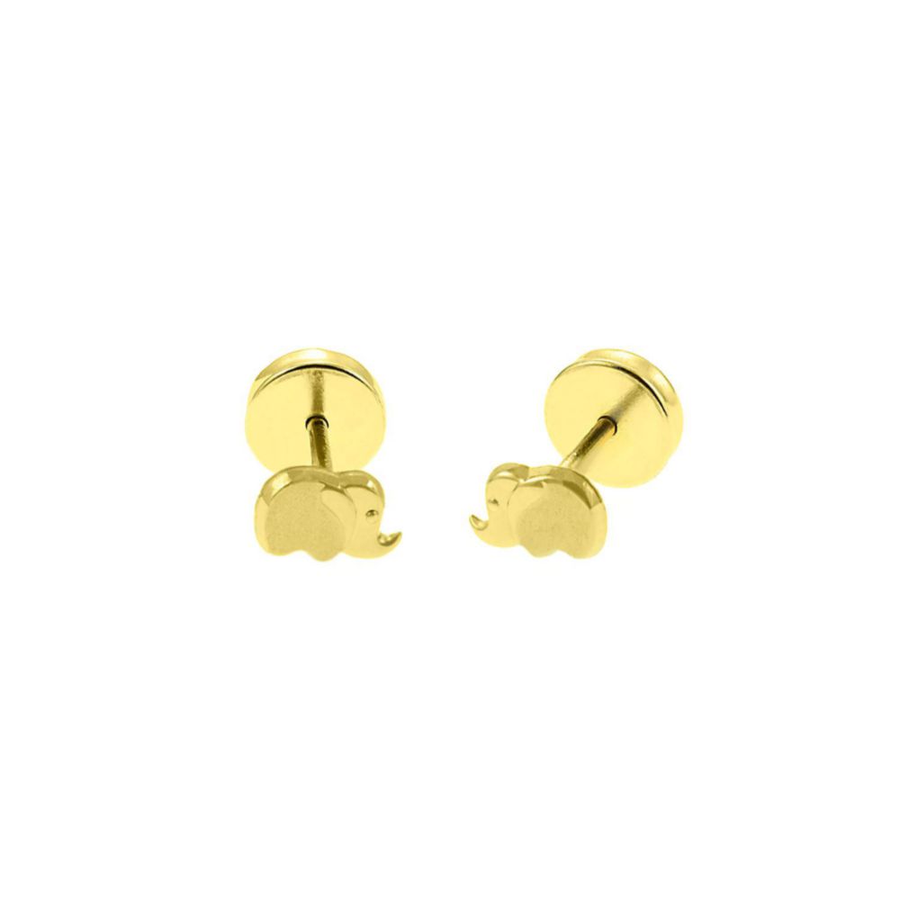 Aretes Baby Elephant Oro 18K