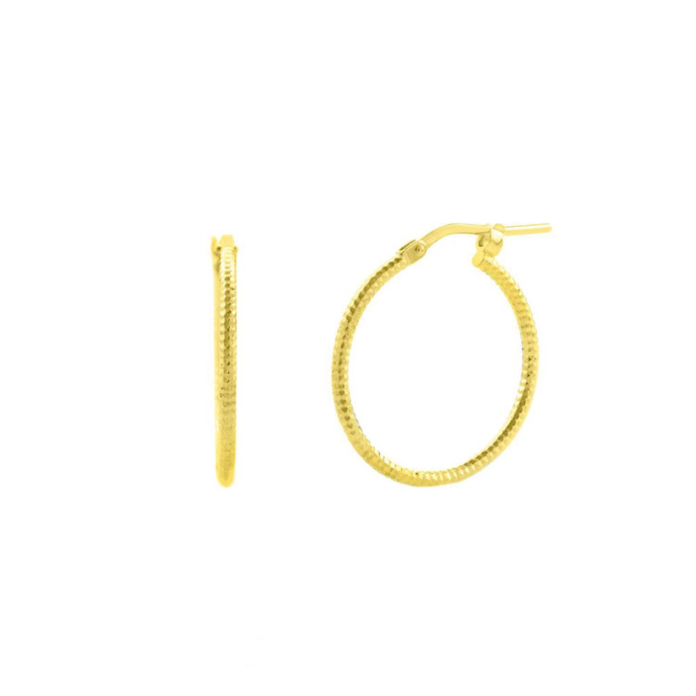 Aretes Arg Goldensilver 18MM Plata 925