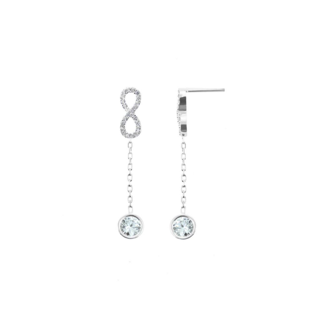 Aretes Infinito acolgante Plata 925 Mujer