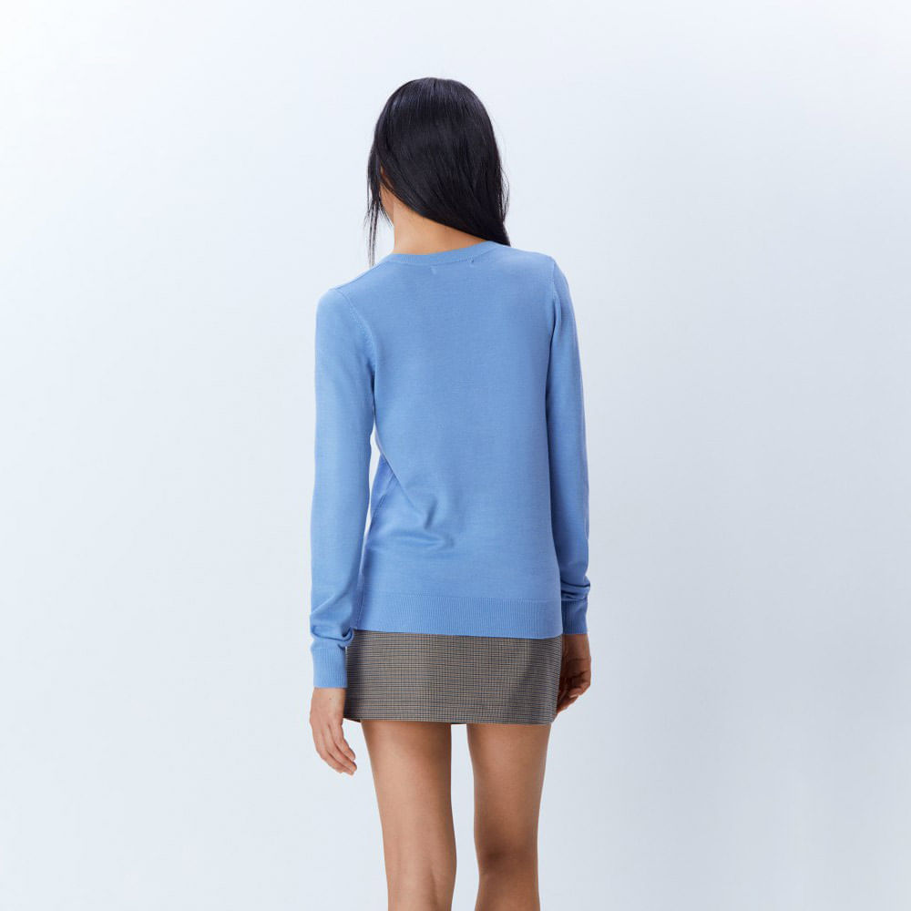 Chompa Sfera Mujer Cuello Escote Viscosa Azul Claro | Oechsle.pe - Oechsle