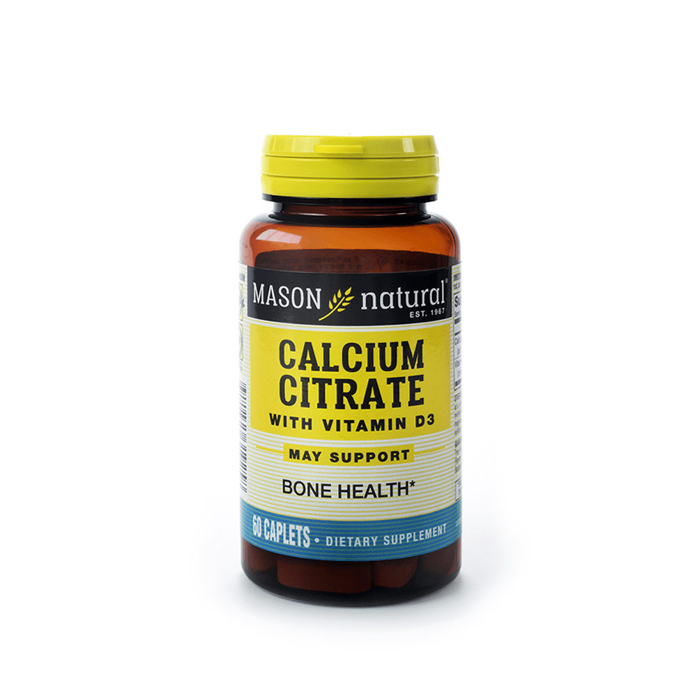 Cittrato de Calcio con Vitamina D3 Mason Natural 60 Tabletas