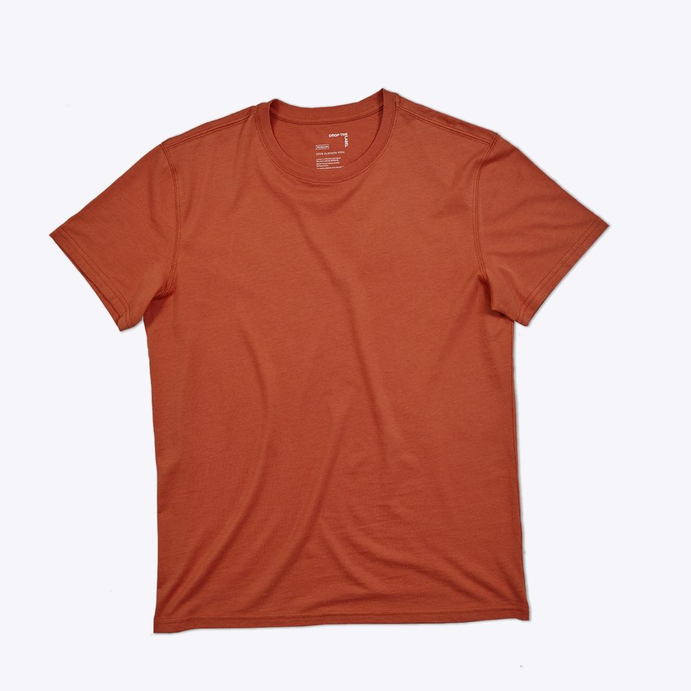 Polo Naranja Ladrillo para Hombre Drop the Label Cuello Redondo