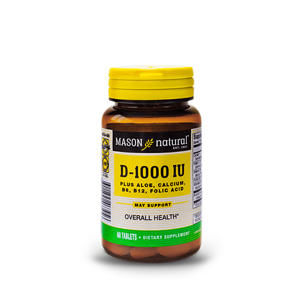 Vitamina D 1000 Mg Plus Con Aloe Vera Mason Natural 60 Tabletas