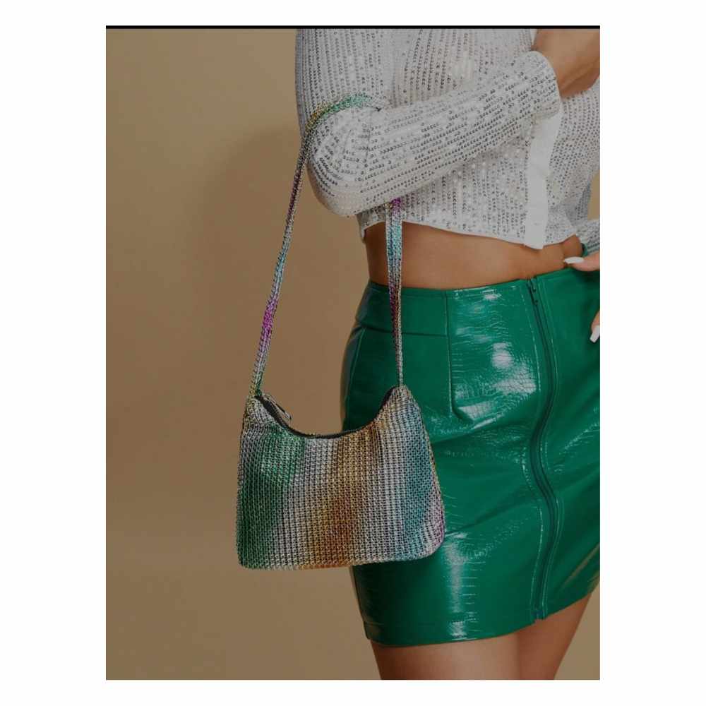 Bolso De Hombro Con Brillos Tornasol