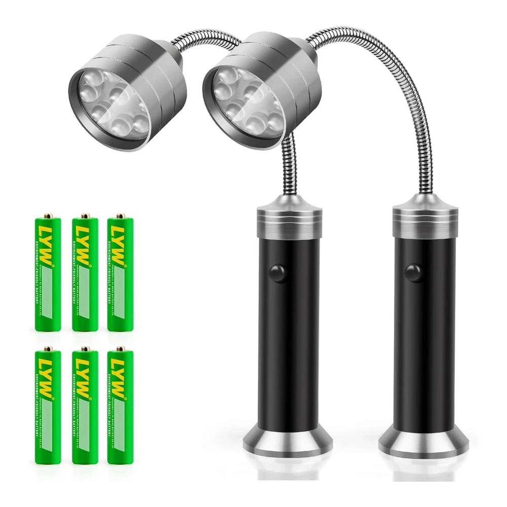 Cuello de Ganso Flexible de 360 Grados Resistente a La Intemperie Baterías Incluidas Pack de 2