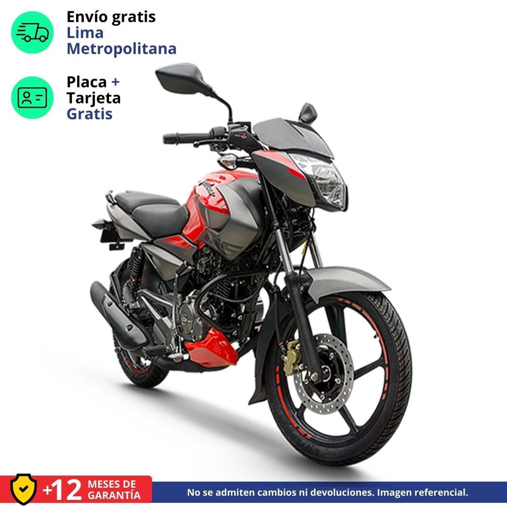 Moto Bajaj Pulsar NS 125 Rojo/Gris + Casco de Regalo