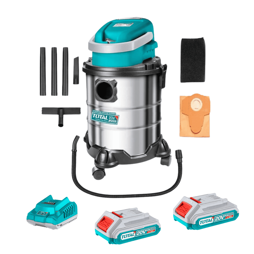 Aspiradora 20v 20 Litros + 2 Baterías y Cargador Total TVLI2005E-TFBCPK1222