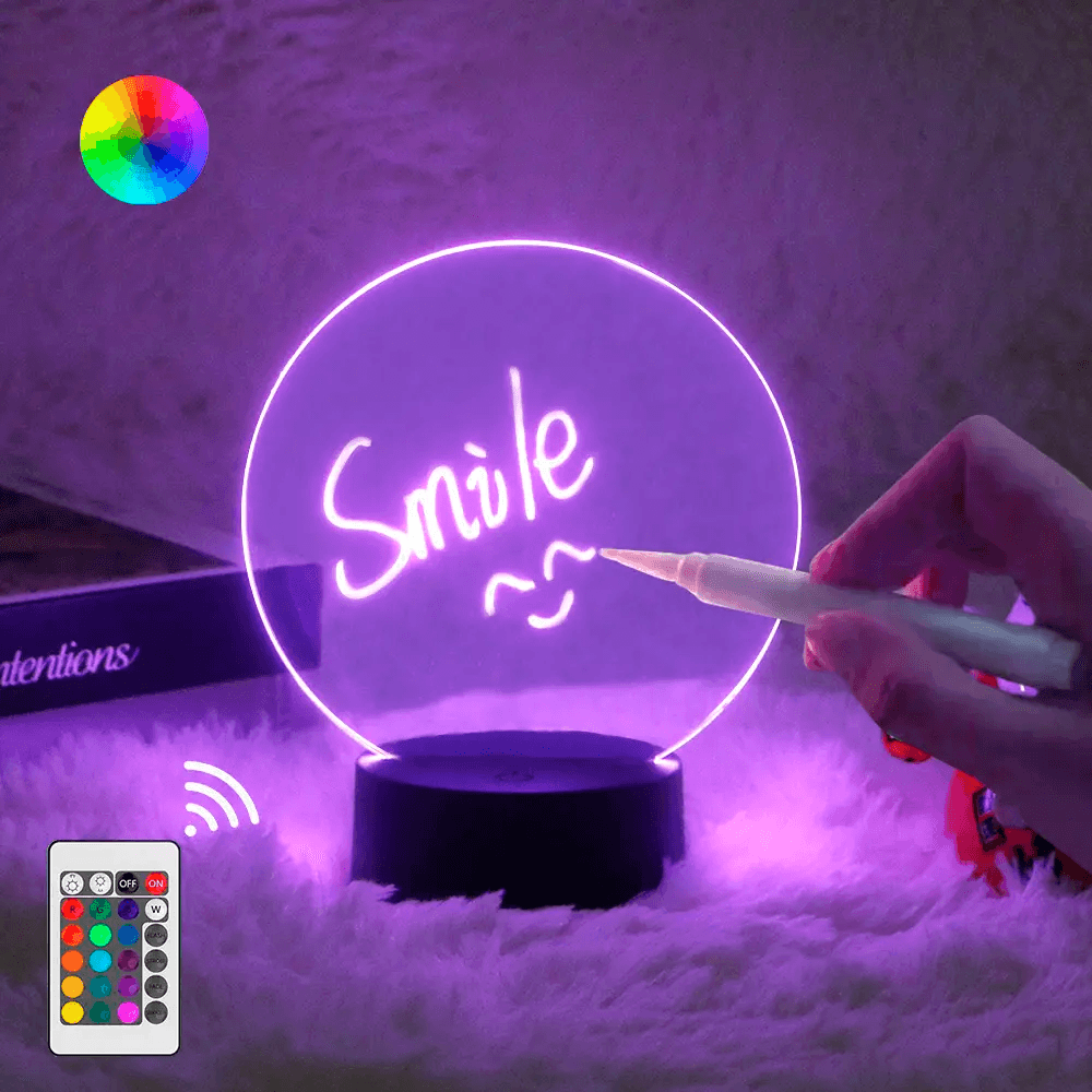 Lampara Pizarra Acrilica con Bateria interna + Control Remoto