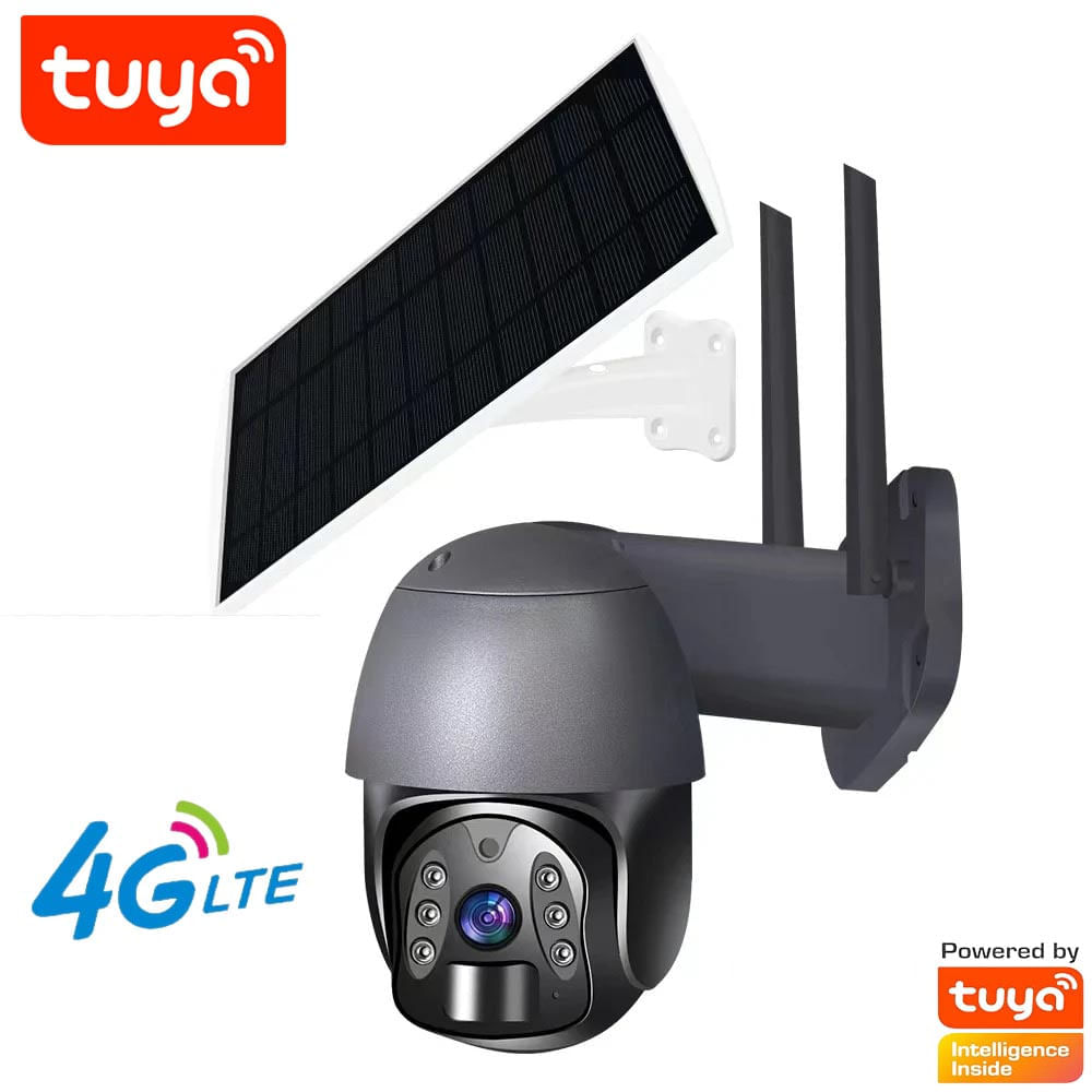 Cámara Solar 4G Tuya Smart 3.0MP 8W 2,5 ""PTZ Batería Recargable PST-SQ-4G
