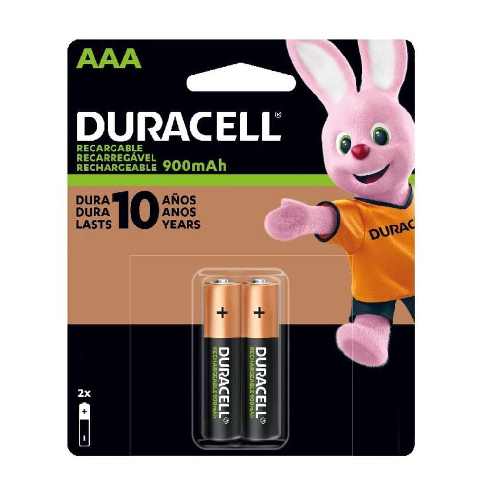 Pilas Recargables DURACELL AAA De 900 MAH X2