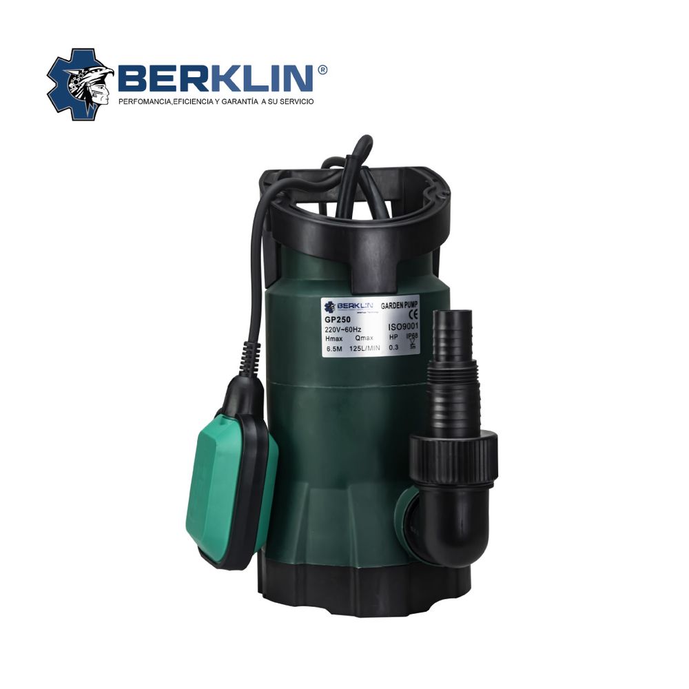 Bomba de agua sumergible Berklin para achique de 0.3 HP